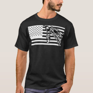 Manipulateur de grue Tshirt US Drapeau Mens Lourds