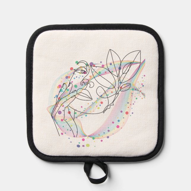 Manique Accessoire de cuisine visage dessin au trait desig (Recto)