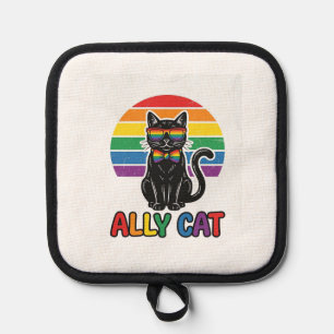 Manique Ally Cat Rainbow Pride Vintage Chat T-Shirt Design