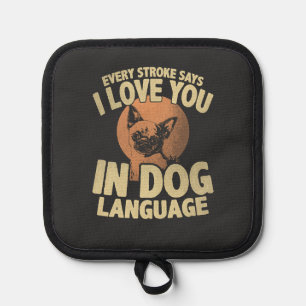 Manique Amour d'empreinte de patte Citation canine Art pou