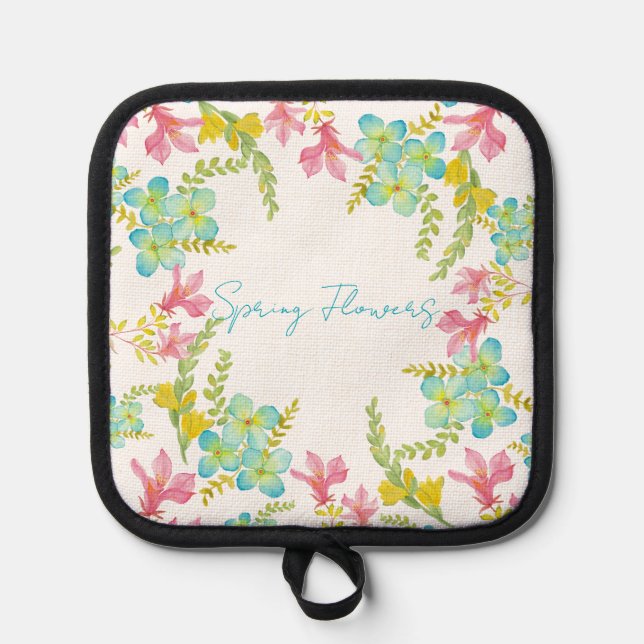 Manique Aquarelle des fleurs de printemps (Recto)