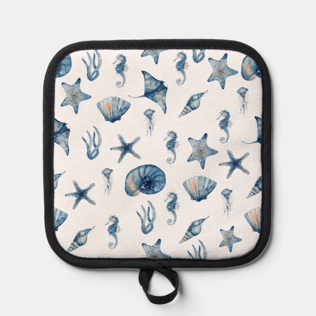 Manique Aquarelle sous le Motif de mer (Recto)