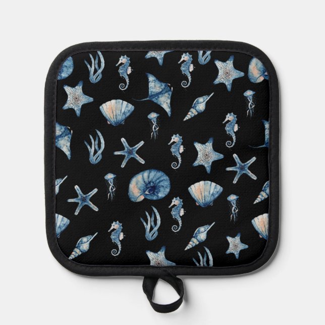 Manique Aquarelle sous le Motif de mer (Recto)