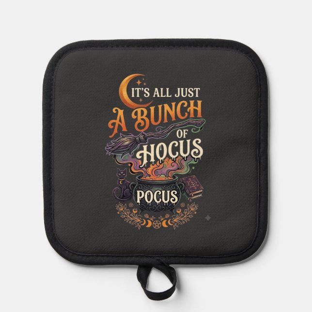 Manique Balai de sorcière Hocus Pocus Chat noir Chaudron m (Recto)