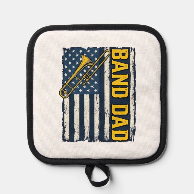 Manique Band Dad Trombone American Flag Vintage Shirt Desi (Recto)