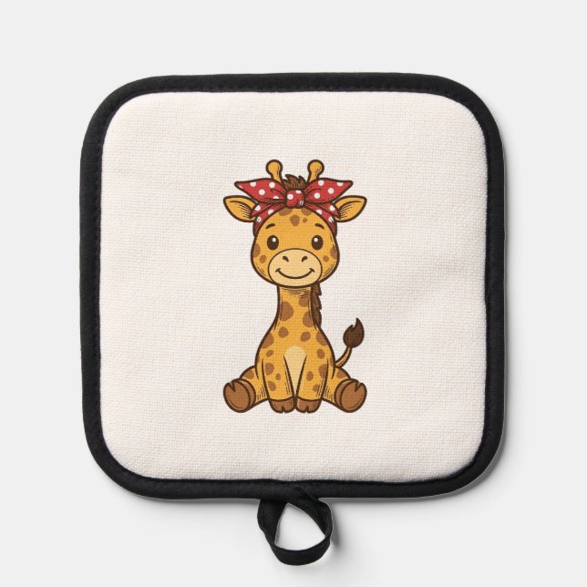 Manique Bébé girafe mignon avec noeud papillon design vect (Recto)