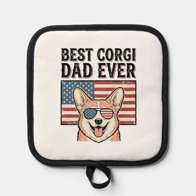 Manique Best Corgi Dad Ever Patriotic Vintage Dog Shirt_1 (Recto)
