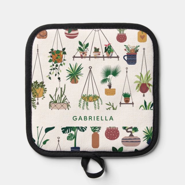 Manique Boho Plante Lady Illustration Art Personnalisé (Recto)