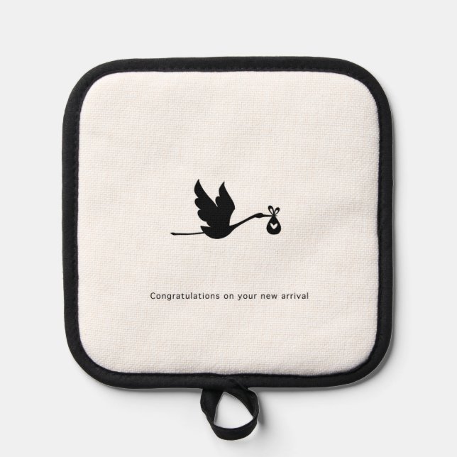 Manique Cadeau de félicitations, nouvelle arrivée, cigogne (Recto)