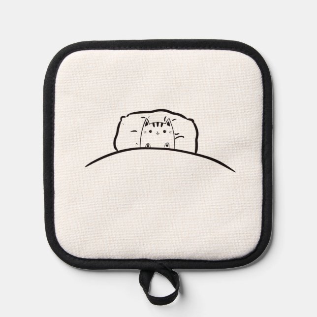 Manique Chat dans un lit accessoire de cuisine, joli chat (Recto)