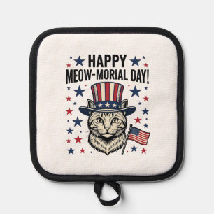 Manique Chat Patriotique Meow-morial Day Design Vector Vin