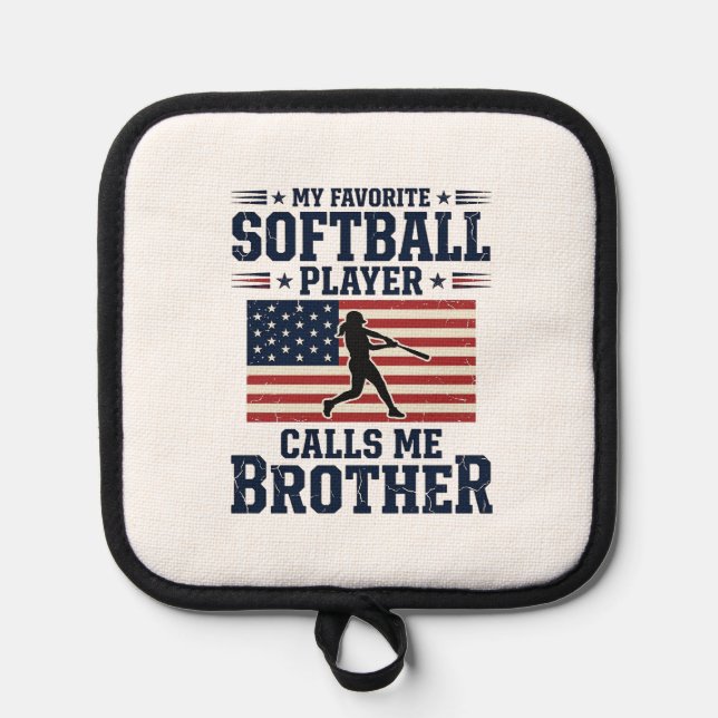 Manique Chemise de frère de softball patriotique vintage g (Recto)