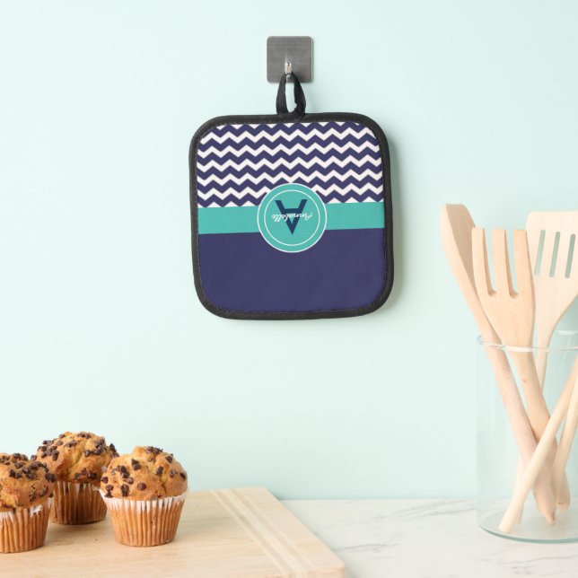Manique Chevron Turquoise bleu foncé (In situ (suspendu))