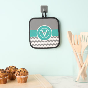 Manique Chevron Turquoise gris