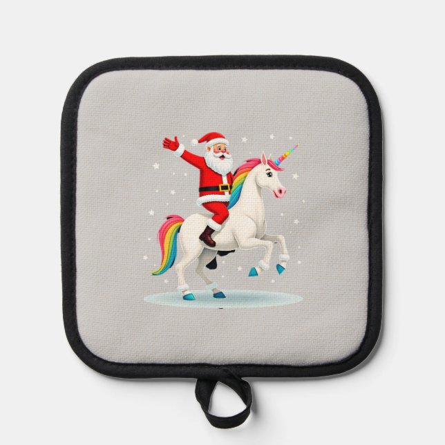 Manique Christmas Santa Riding Unicorn Xmas Girls Women Ra (Recto)