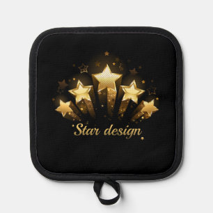 Manique Cinq étoiles d'or en noir