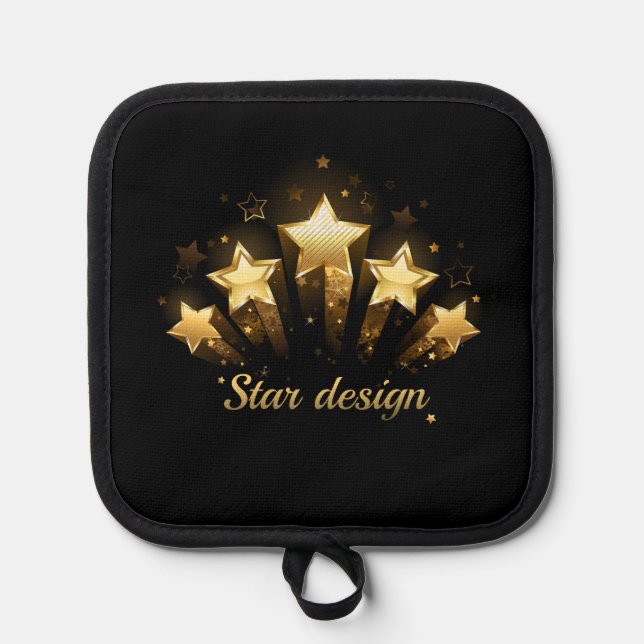 Manique Cinq étoiles d'or en noir (Recto)