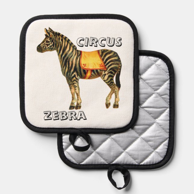 Manique cirque vintage exécutant zèbre (Recto/Verso)
