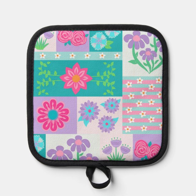 Manique Conception de fleurs vibrantes en fleurs (Recto)