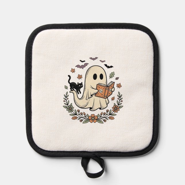 Manique Conception de vecteur floral de chat fantôme vinta (Recto)