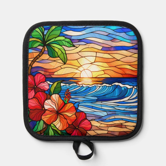Manique Coucher de soleil tropical au style verre tendu su (Recto)