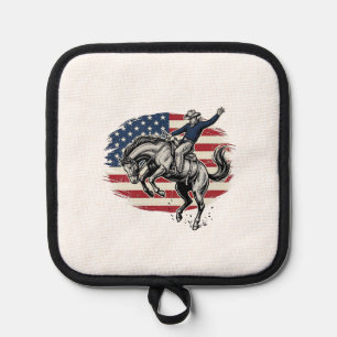 Manique Cowboy Rodeo Vintage Cavalier Patriotique Vectorie