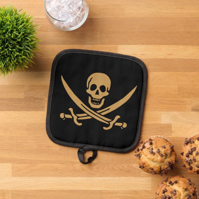 Manique Crâne et Cutlass du pirate Calico Jack, or aztèque (De haut en bas)