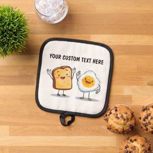 Manique Custom Text Toast and Egg Cute (De haut en bas)