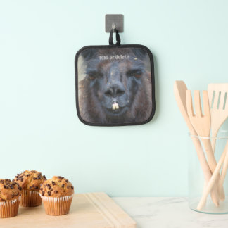 Manique Cute Black Llama visage personnalisé