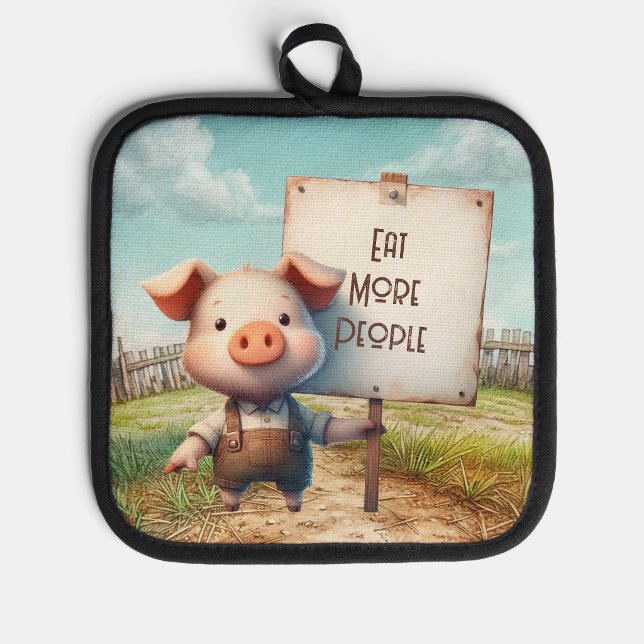 Manique de four - Cochon - Mangez plus de gens (Créateur téléchargé)