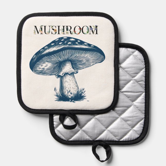 Manique Dessin antique du champignon (Recto/Verso)