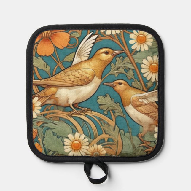 Manique Dessous de plat Art Nouveau Oiseaux et Fleurs (Recto)