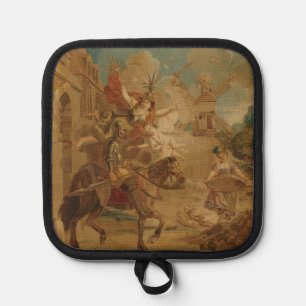 Manique Don Quichotte guidé par la Folie, tapisserie du XV