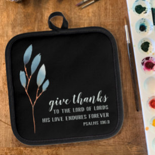 Manique Donnez Merci Bible Verse Bleu Aquarelle originale