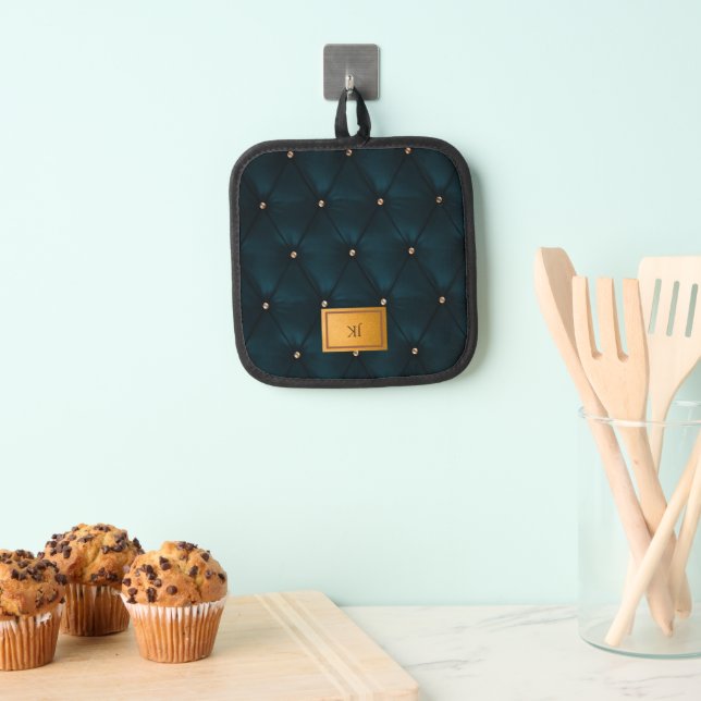 Manique Élégant Cuir Vert, Diamants, Monogramme (In situ (suspendu))