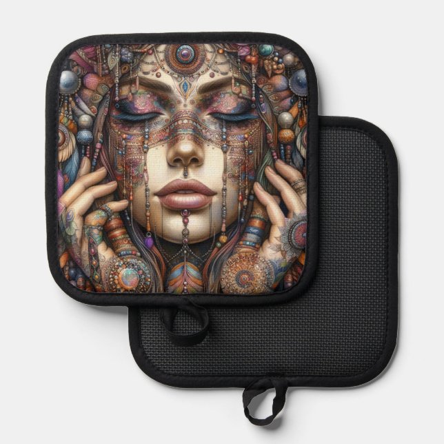 Manique Femme avec ornementation tribale élaborée (Recto/Verso)