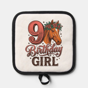 Manique Fille 9ème anniversaire Cheval Floral Design Vinta
