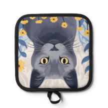 Fleurs Jaunes Chat Bleu Russe