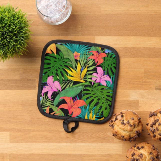 Manique Fleurs tropicales vertes (De haut en bas)