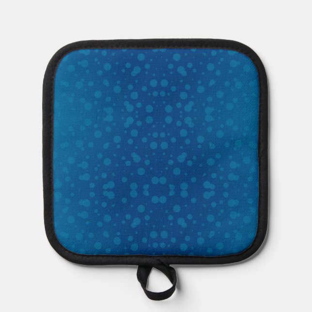 Manique Gant de cuisine bleu avec un motif à points subtil (Recto)
