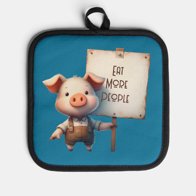 Manique Gant de four - Cochon - Mangez plus de gens (Créateur téléchargé)