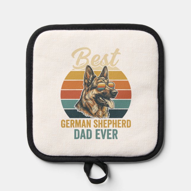 Manique German Shepherd Dad Vintage Sunset Shirt Design (Recto)