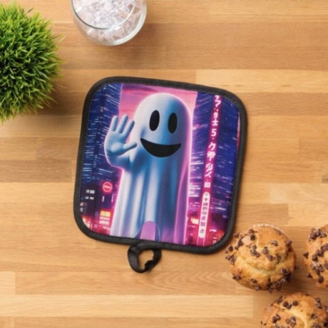 Manique Ghosty Wave & Urban Lights  (Pot Holder Full rubber protection cover no slip silicon hanging loop. 
)