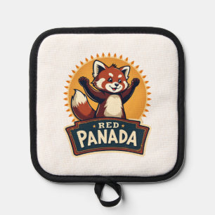 Manique Graphique Animal Rétro Panda Rouge Dabbing Vintage
