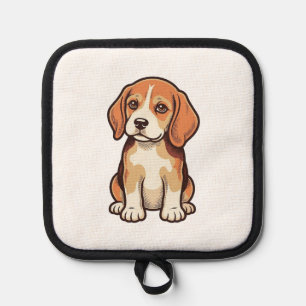 Manique Gravure vintage de chiot Beagle Art vectoriel_1