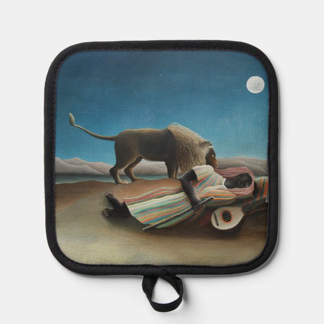 Manique Henri Rousseau Dormir Gitan Lion Peinture (Recto)