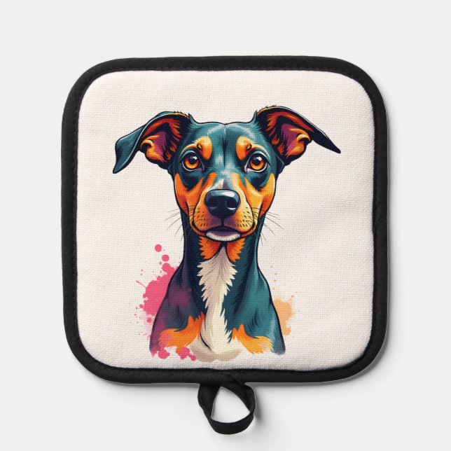 Manique Illustration d'art pop de portrait de chien coloré (Recto)