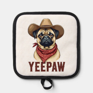 Manique Illustration de chien occidental YeePaw Pug Cowboy