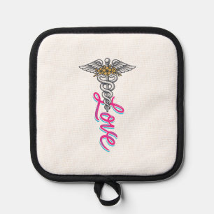 Manique Infirmière Amour Caducée Floral Médical Design Ver