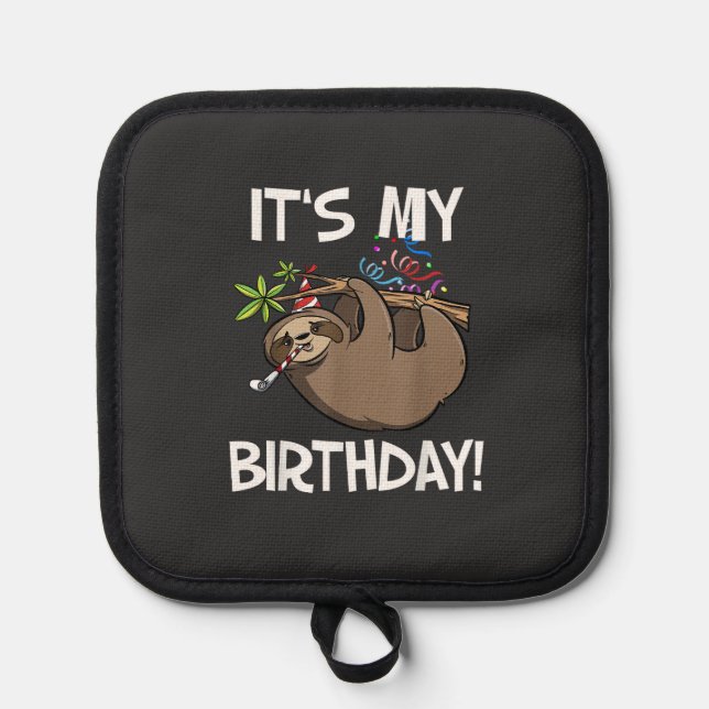 Manique It's My Birthday Cute Sloth Party Outfit T-Shirt (Recto)